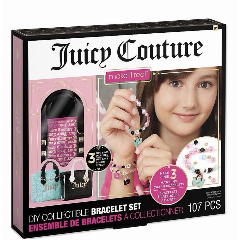Juicy Couture 107 Pieces Make It Real DIY 5 Charm Bracelets With Mini Purses NIB